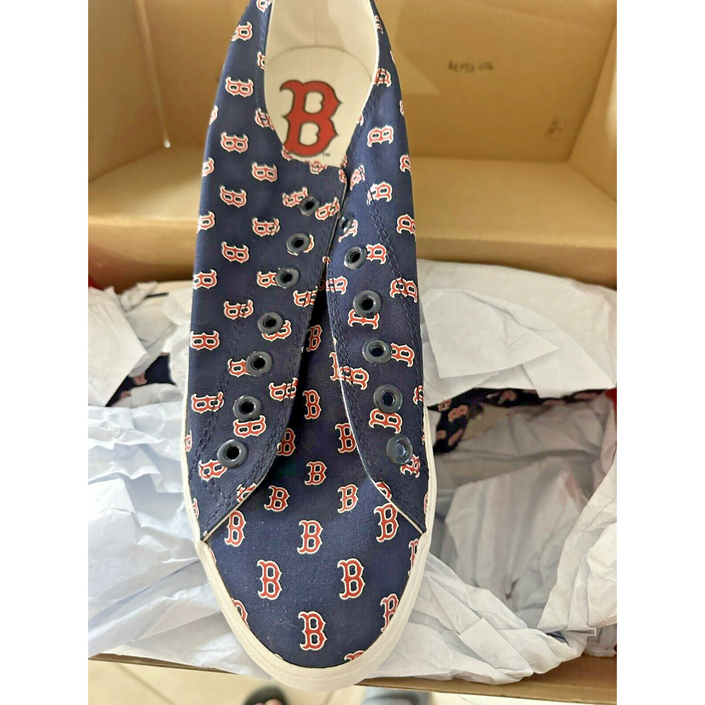 NWT BOSTON RED SOX SNEAKERS ROW ONE MENS SIZE US 11 UK 10 EUR 44.5 NAVY LOGO